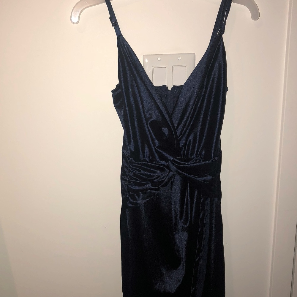 Charlotte Russe Navy Satin Dress